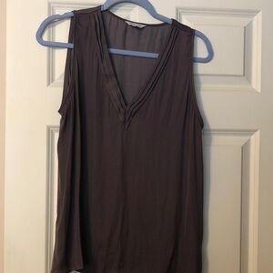 Naked Zebra V-Neck Sleeveless Blouse - Eggplant